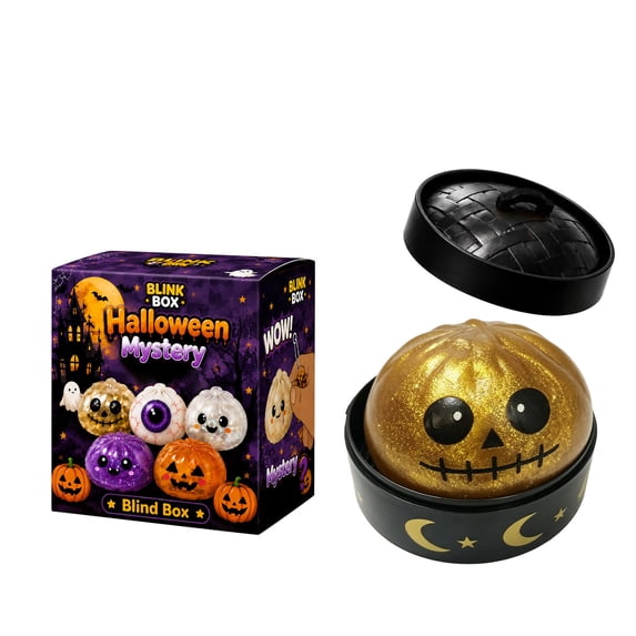 Halloween Squishy Mystery Blind Box Slow Rising Toys, Squeeze Fidget Toys with Steamer 3.35 Inches Adult Desk Display