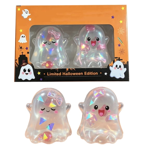 Halloween Squishy Stress Balls for Adults, Slow-Rebound Ghost Squishy, Halloween Fidget Sensory Squeeze Ball for Anxiety Relief Halloween Party Gifts