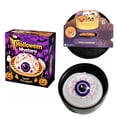 thumbnail image 1 of Halloween Squishy Toy with Eyeball Dumpling Design, 1-Set, White with Purple Eye and Red Veins, for Kids Party Favors, Toy, 1 of 5