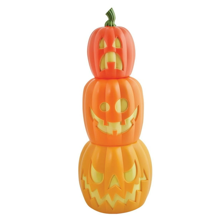 Halloween Stackable Nesting Jack O Lanterns, Set of 3 Pumpkins, 8