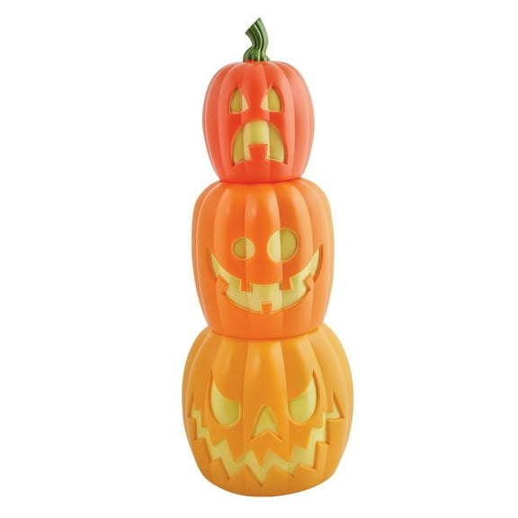 Halloween Stackable Nesting Jack O Lanterns, Set of 3 Pumpkins, 8" x 24" When Stacked
