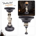 thumbnail image 1 of Halloween Stacked Skull Pillar Candle Holder, Gothic Resin Skeleton Candlestick, Halloween Spooky Tabletop Centerpiece Decor for Pillar Candle, Haunted House & Bar Home Ornament, 1 of 6