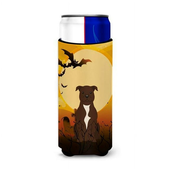 Halloween Staffordshire Bull Terrier Chocolate Michelob Ultra Hugger for Slim Cans