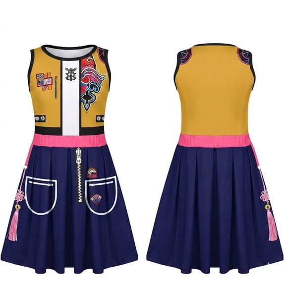 Halloween Stage Role Play Stage Cosplay Costume, Idol Stage Performance Dress, Includes Dress, Stylish Cosplay Outfit for Animeed Party, Stage Show and Dress Up, 110(3-4 Years)