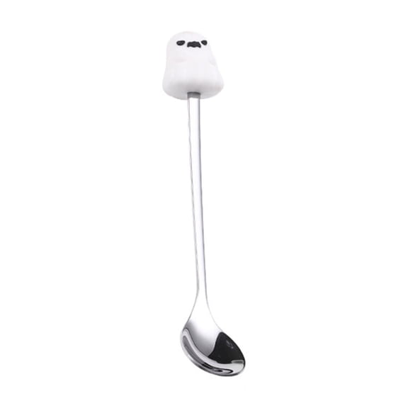 Halloween Stainless Steel Spoon with Character Topper, 6.69 x 1.18 x 0.79 in Coffee Tea Dessert Spoon for Kitchen Party Decor