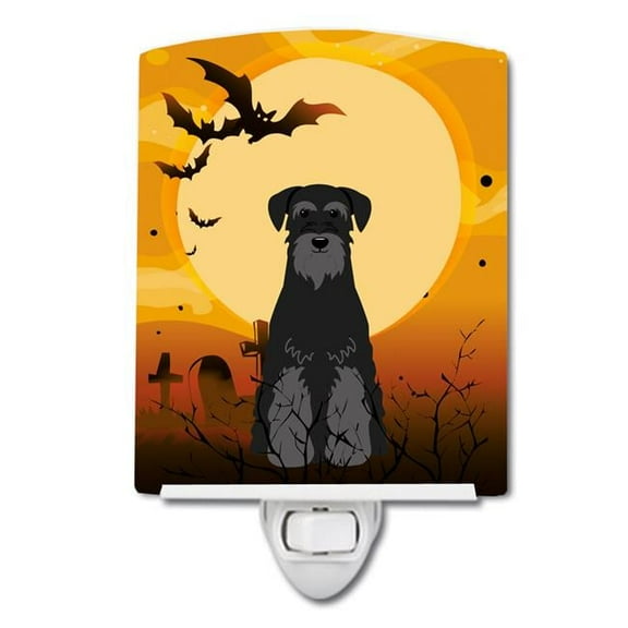 Halloween Standard Schnauzer Black Ceramic Night Light