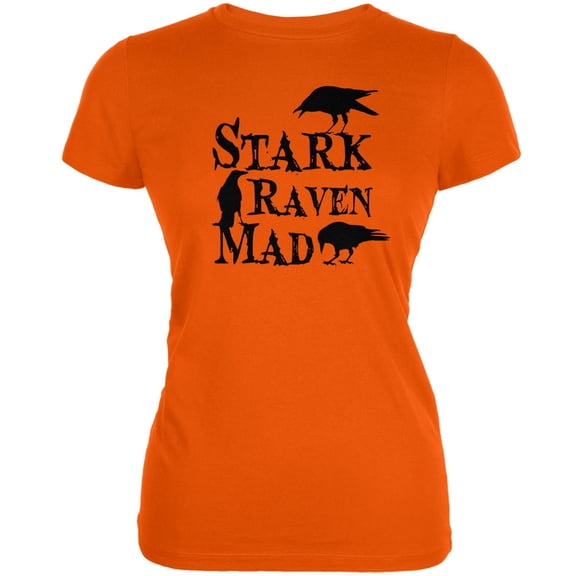 Halloween Stark Raven Mad Orange Juniors Soft T-Shirt - 2X-Large