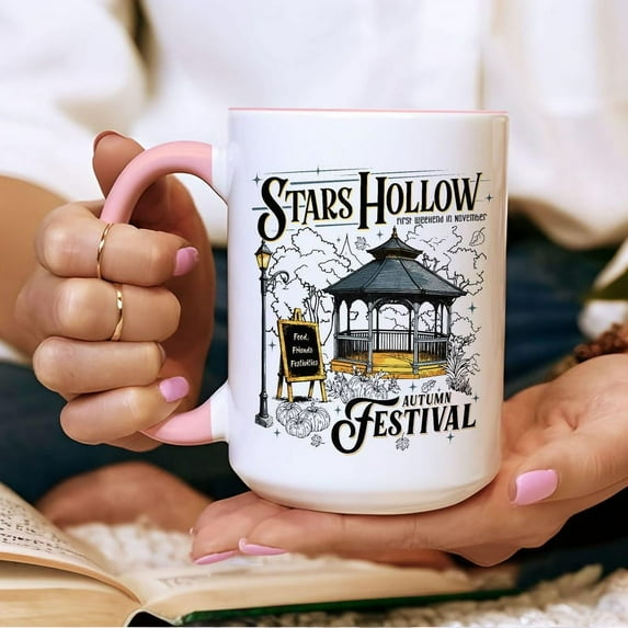 Halloween Stars Hollow Ceramic Mug, Connecticut Inspired Mug , Autumn Festival Mug Gift, Autumn TV Show Mug, Gift For Friends
