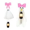 thumbnail image 1 of Halloween Statue Dress Up Kit, Porch Goose Clothes, Porch Goose Outfits, Halloween Porch Goose Outfit with Classic Friendly Ghost Silhouette, Large Pink Bow and Hangable, 1 of 5