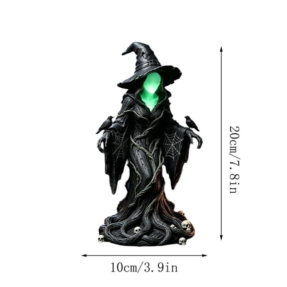 Halloween Statues, Style C Luminous Witch Figurine, Glow in Dark Witch Ornament, Halloween Table Decor Figurine for Home Shelf Display, Party Scene Layout & Halloween Festival Gift