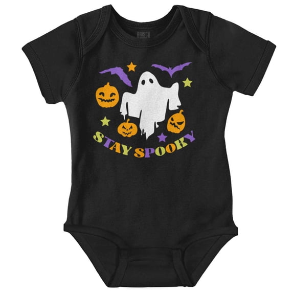 Halloween Stay Spooky Ghost Pumpkins Romper Boys or Girls Infant Baby Brisco Brands 18M
