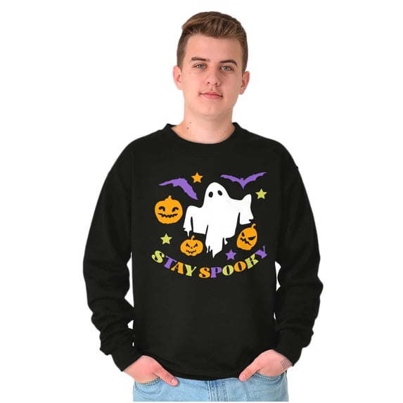 Halloween Stay Spooky Ghost Pumpkins Sweatshirt for Men or Women Brisco Brands S
