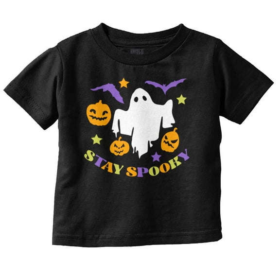 Halloween Stay Spooky Ghost Pumpkins Toddler Boy Girl T Shirt Infant Toddler Brisco Brands 6M