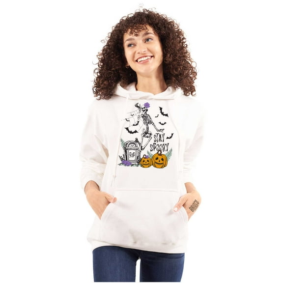 Halloween Stay Spooky Skeleton Hoodie Sweatshirt Women Brisco Brands M