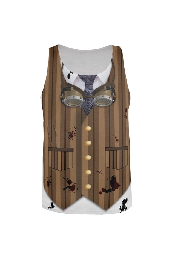 Halloween Steam Punk Engineer Costume All Over Adult Tank Top - Medium