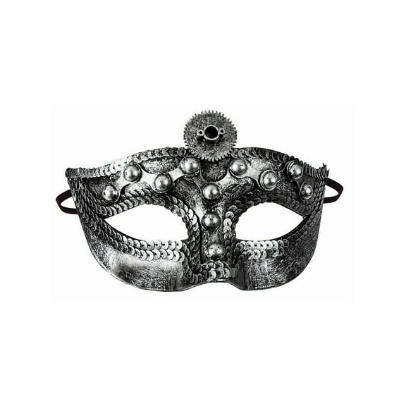 Halloween Steampunk Masks with Studs Silver