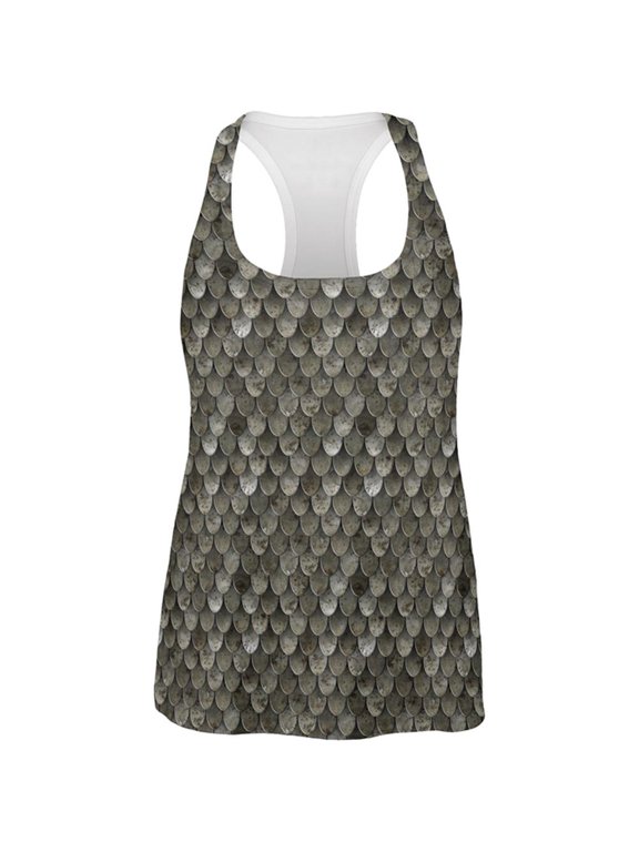 Halloween Steel Scale Armor Costume All Over Womens Work Out Tank Top Multi SM
