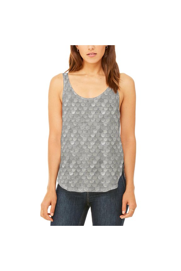 Halloween Steel Scale Armor Costume Juniors Flowy Side Slit Tank Top