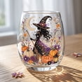 thumbnail image 1 of Halloween Stemless Wine Glass 420ml 2D Ghost Pumpkin Witch Rhinestone Clear Tumbler Cup Spooky Fall Drinking Glassware for Party Home Bar Table Decor Holiday Gift Options, 1 of 7