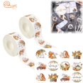 thumbnail image 1 of Halloween Sticker Roll 500Pcs 1in 12 Designs Pumpkin Ghost Bat Fall Thanksgiving Self-Adhesive Labels for Party Decor Envelopes Treat Bags(B,2PC), 1 of 7