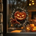 thumbnail image 1 of Halloween Stickers,Halloween Window Clings, Spooky Break Through Window Decals, Removable Witch Pumpkin Ghost Glass Stickers for Home Party Halloween Decor(Orange 30cm), 1 of 7