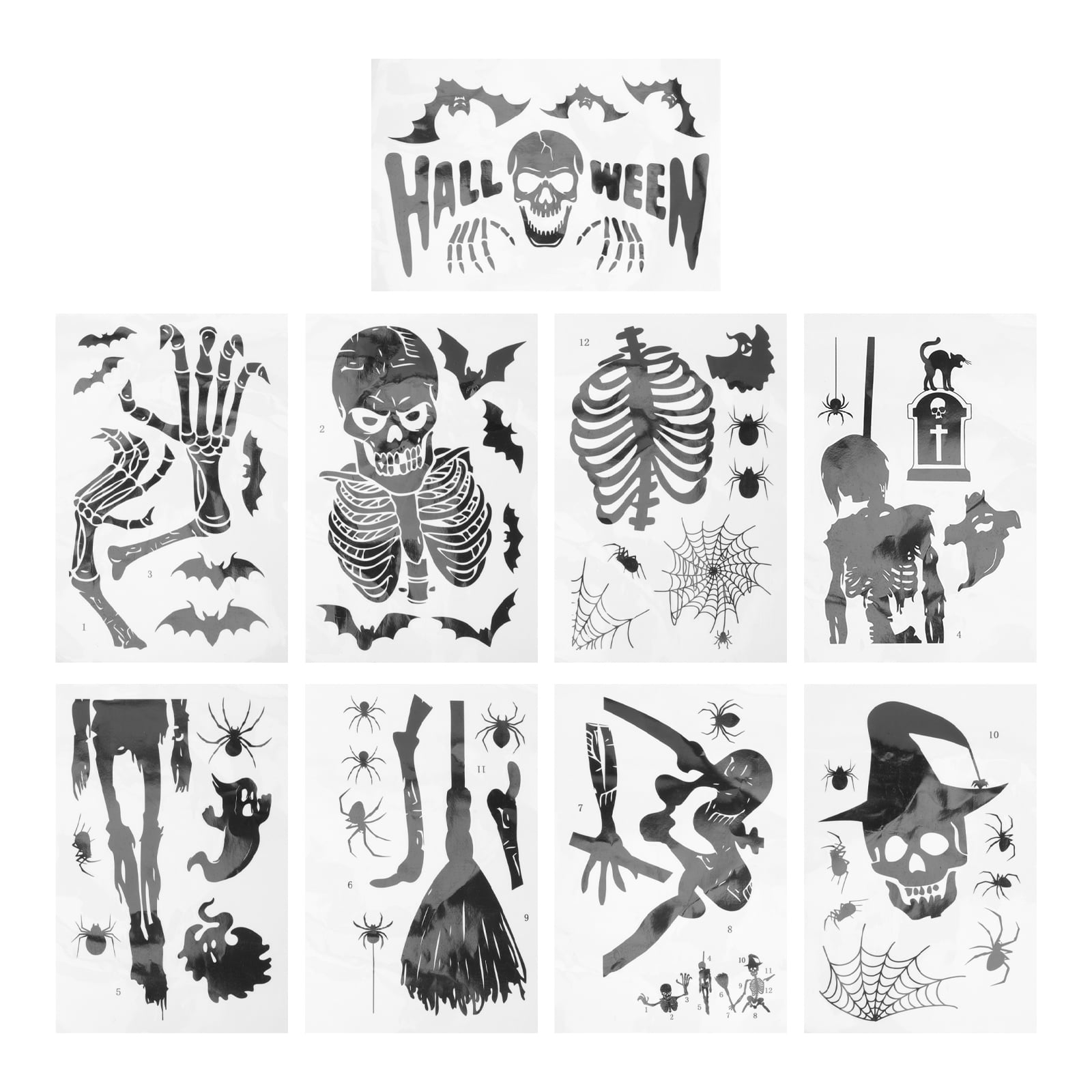 Halloween Stickers Window Decals Theme Door Clings Showcase Adhesive
