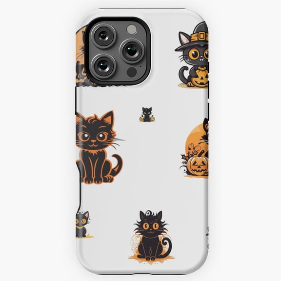 Halloween Stickers for Kids Cute Cats Phone Case for iPhone 16 15 14 13 12 11 Pro Max M5912606