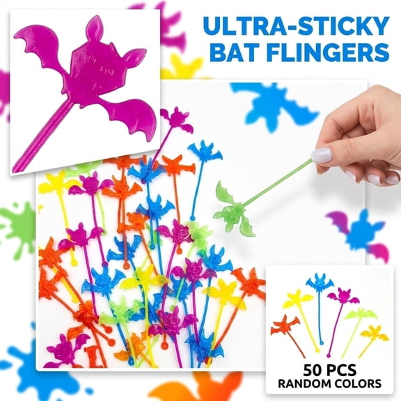 Halloween Sticky Hands Bulk 50 PCS Halloween Party Favors for Kids Gifts | Halloween Trick or Treat Stretchy Sticky Hand Toy Goodie Bag Stuffers Fillers for Kids Classroom Prizes Party Supplies Toys