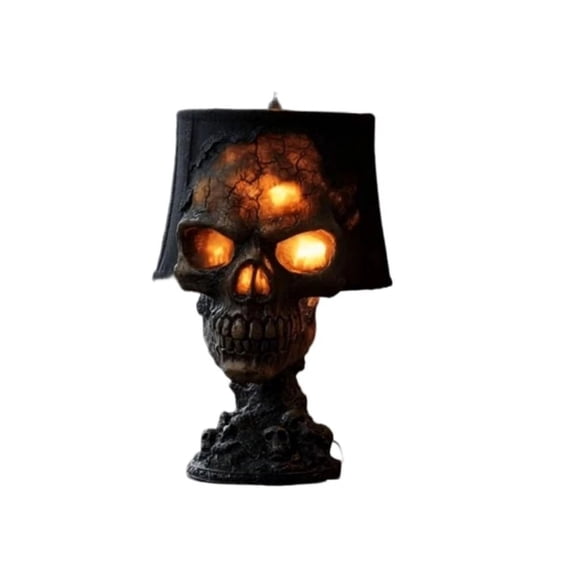 Halloween Stone Skull Lamp Gothic Decor LED Lava Lamps Realistic Shape Kids Desk