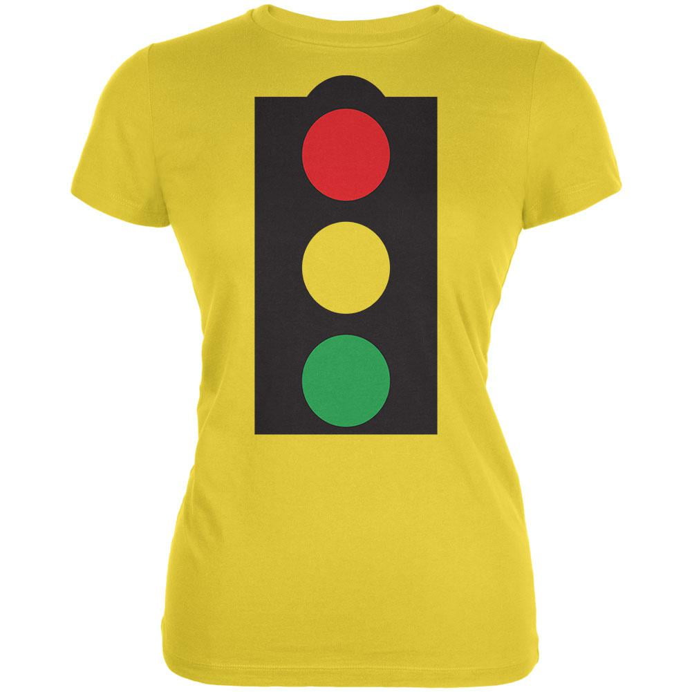 Halloween Stoplight Costume Juniors Soft T Shirt Bright Yellow 2XL