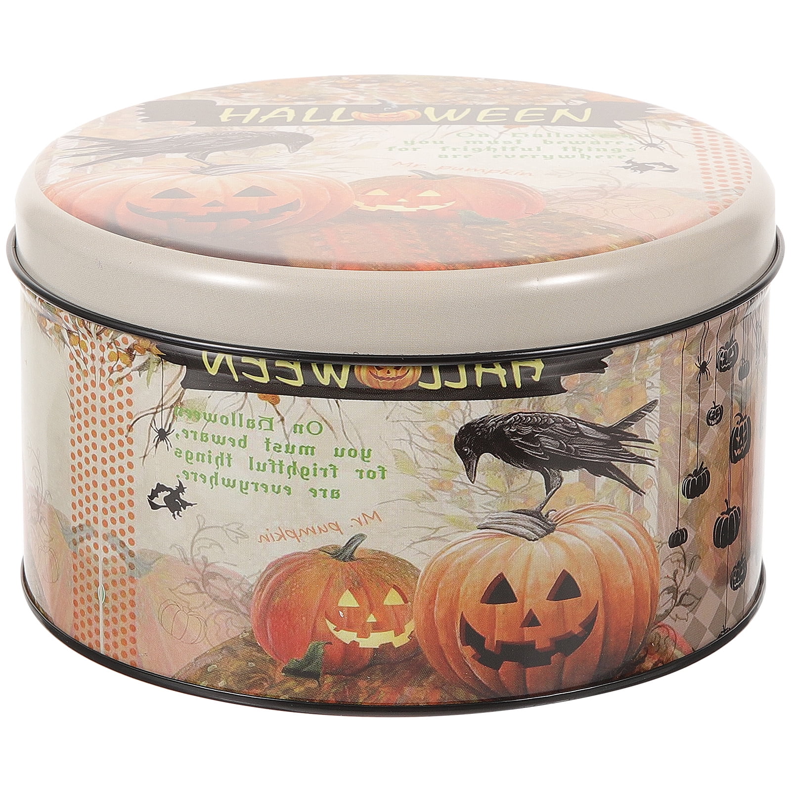 Halloween Storage Box Empty Metal Box Cookies Container Candy Storage