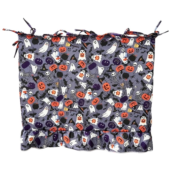 Halloween Stove Skirt Oven Curtain for Kitchen Decor, Stove Curtain with Ruffle Trim with 8 Ribbon Ties, Halloween Oven Curtain Cover Oven Skirt Curtain for Cottage Kitchen
