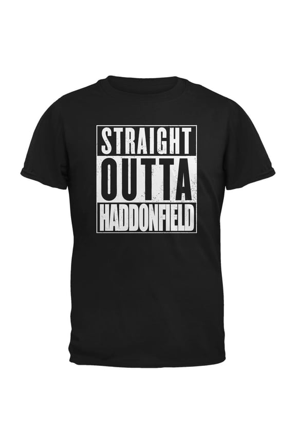 Halloween Straight Outta Haddonfield Black Adult T-Shirt - Large