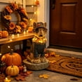 thumbnail image 1 of Halloween Straw Dog Figurine Light, Cute Scarecrow Dog Resin Lamp, Spooky Tabletop Decor for Home Shelf Party (9.06x3.94x3.94in), 1 of 7