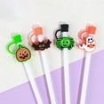 thumbnail image 1 of Halloween Straw Toppers Pumpkin Bat Design Party Drink Accessories for Celebrations, 1 of 8