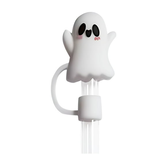 Halloween Straw Toppers for Parties - Reusable Silicone 10mm Straw Caps, Cute Halloween Designs for Festive Beverage Decor, Halloween Accessories