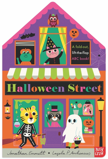 Halloween Street: A Fold-Out, Lift-The-Flap ABC Book!, (Board Book)