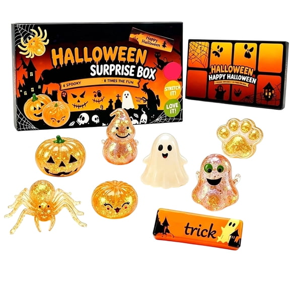 Halloween Stress Relief Advent Calendar for Adults 8 Slow Rising Fidget Toys for Holiday Countdown Office Desk Decor