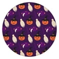 thumbnail image 1 of Halloween Stretch Round Tablecloth with Elastic Hem - 52 Inch Elasticized Cover for Kitchen Dining Party, Tear Resistant, 1 of 6