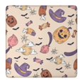 thumbnail image 1 of Halloween Stretch Table Cover 36x36 Inch Square - Elastic Edge Design with Ghosts and Pumpkins Pattern for Festive Table Decor, 1 of 6