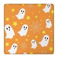 thumbnail image 1 of Halloween Stretch Table Cover 36x36 Inch Square - Elastic Hem Design with Ghosts and Pumpkins Pattern for Festive Table Decor, 1 of 6