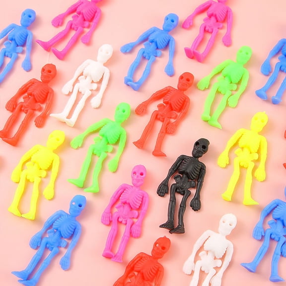 Halloween Stretchy Skeleton Toys, Squishy Stretchy Skull Toys Classroom Prizes for Student Rewards,1PCS