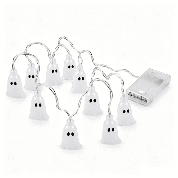 Halloween String Lights, 10L Cute Ghost Shaped LED Lights for Indoor Party Decor, Decorative Hanging Lamps for Window and Home Holiday , 1Pack B