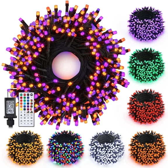 Ceevoo Halloween String Lights Outdoor, 115ft 350 LED RGB Color Changing Halloween Lights, Remote Control, for Home Party Xmas Tree Decor