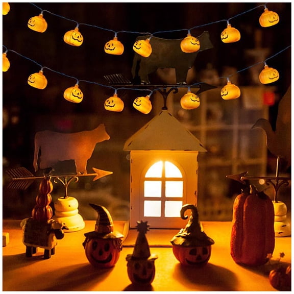 Halloween String Lights, 9.8 Ft Halloween Pumpkin LED String Lights with 20 Pumpkin Lights Waterproof Halloween Lights Indoor Outdoor Party Garden Yard Halloween Decorations