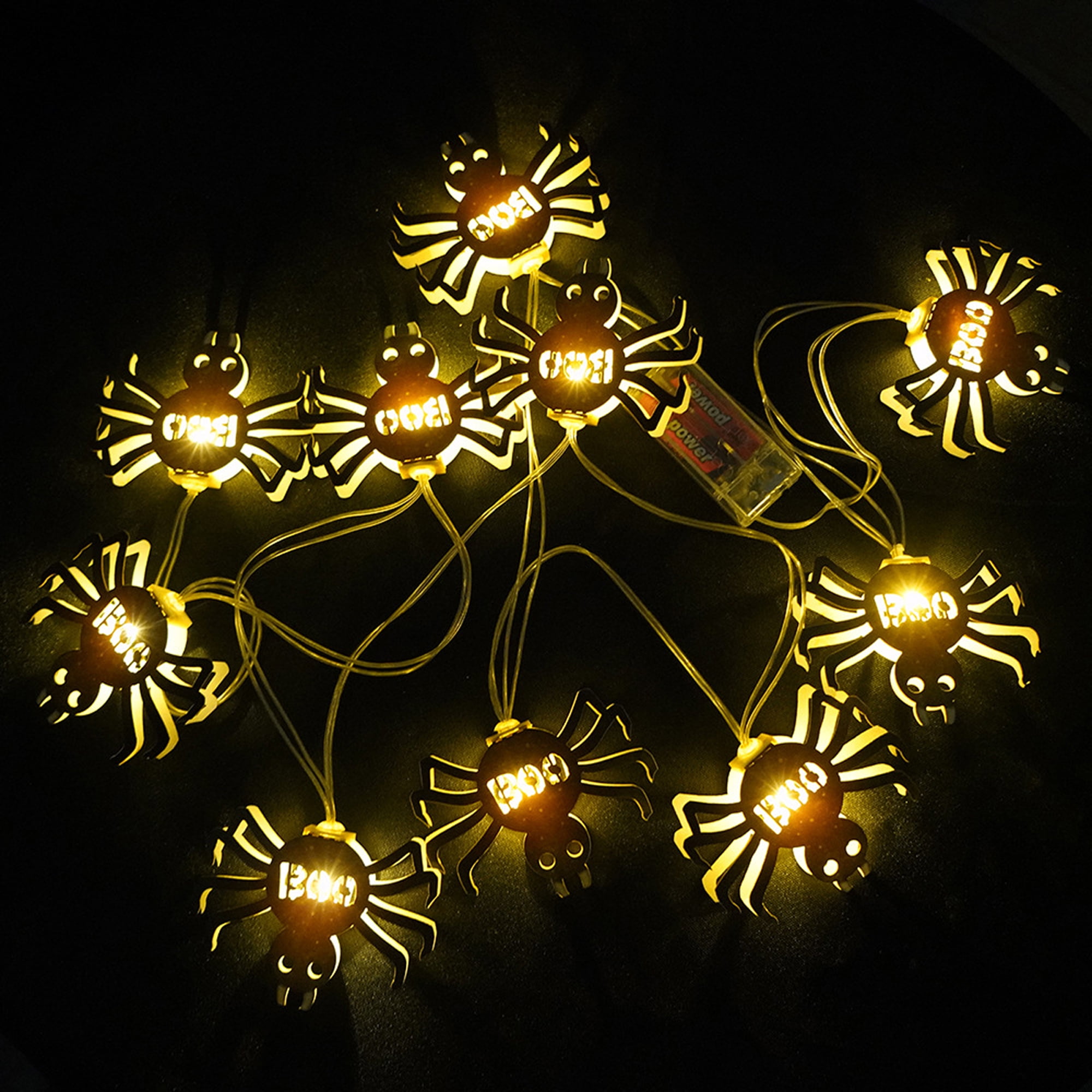 Halloween String Lights Battery Operated 6.6 Feet 3D Pumpkin Bat Spider