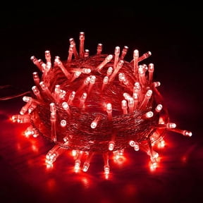 Halloween String Lights Indoor Outdoor, 33FT 100 LED Extendable Clear Wire 8 Modes Twinkle Fairy String Lights Plug in for Christmas Tree Holiday Party Garden Decorations
(Red)