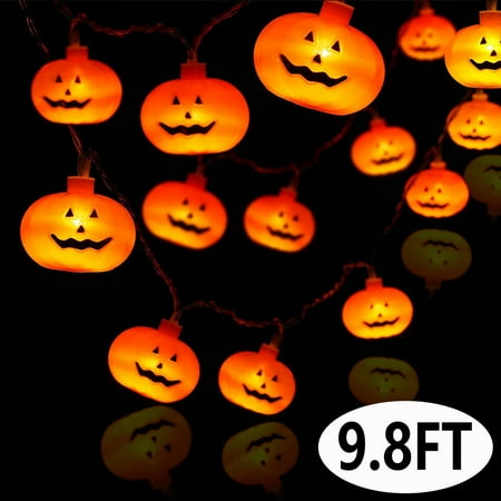 Halloween String Lights LED Pumpkin Lights Halloween Decorations Lights for Party Indoor Outdoor, 9.8 feet