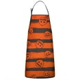 thumbnail image 1 of Halloween Striped Pumpkin Pattern Apron-Garden Aprons for Women with Pockets-Cotton Linen Waterproof Kitchen Cooking Gardening Aprons Adjustable for Kitchen,Cooking,BBQ and Salon 33"x27", 1 of 7