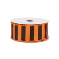 thumbnail image 1 of Halloween Striped Wired Edge Ribbon - 1 1/2" x 10 Yards, Orange & Black Decor, Spring, Fall, 1 of 4
